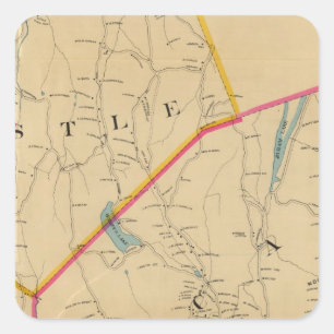 Pegatina Cuadrada Castillo del Norte, Nuevo Castillo, Nueva York