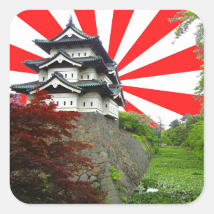Pegatina Cuadrada Castillo japonés