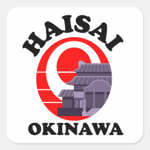 Pegatina Cuadrada Castillo Okinawa Haisai Shuri