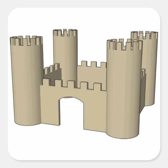 Pegatina Cuadrada Castillo Open (Anverso)