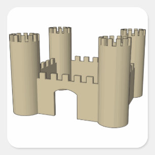 Pegatina Cuadrada Castillo Open