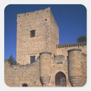 Pegatina Cuadrada Castillo Pedraza, Castilla y León, España 2