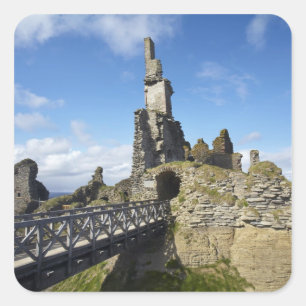 Pegatina Cuadrada Castillo Sinclair Girnigoe, Wick, Caithness,