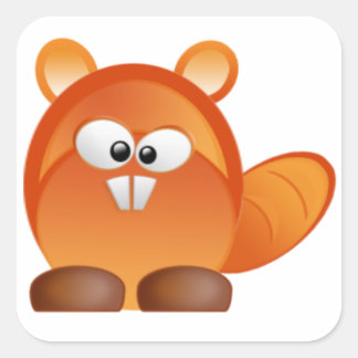Pegatina Cuadrada Castor