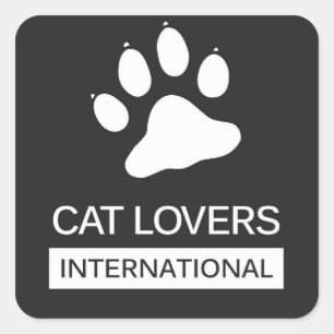 Pegatina Cuadrada Cat Aovers International