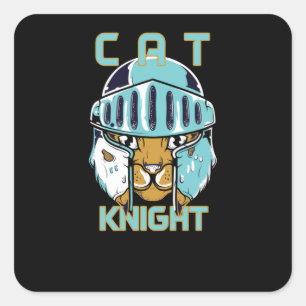 Pegatina Cuadrada Cat Knight