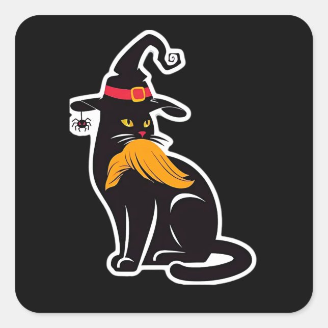 Pegatina Cuadrada Cat Ladies Kamala Harris 2024 (Anverso)