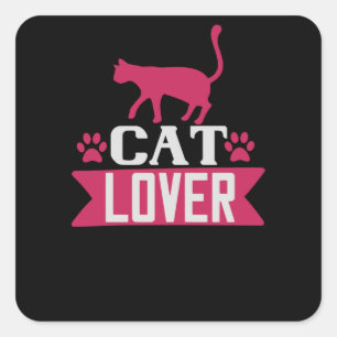 Pegatina Cuadrada Cat Lover