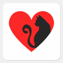 Pegatina Cuadrada Cat Lover