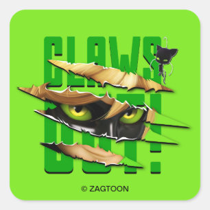 Pegatina Cuadrada Cat Noir & Plagg   Clawout