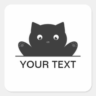 PEGATINA CUADRADA CAT SORPRENDIDO