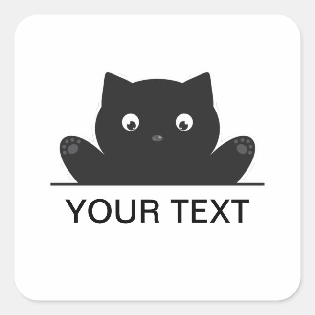 PEGATINA CUADRADA CAT SORPRENDIDO (Anverso)
