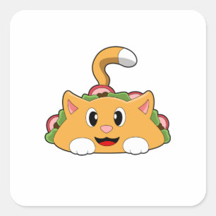 Pegatina Cuadrada Cat Taco