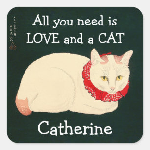 Pegatina Cuadrada Cat Tama