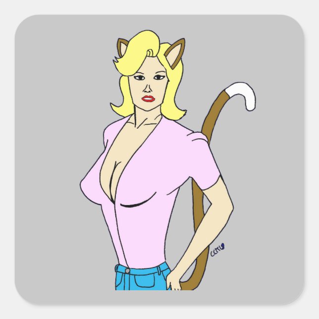 Pegatina Cuadrada catadora (Anverso)