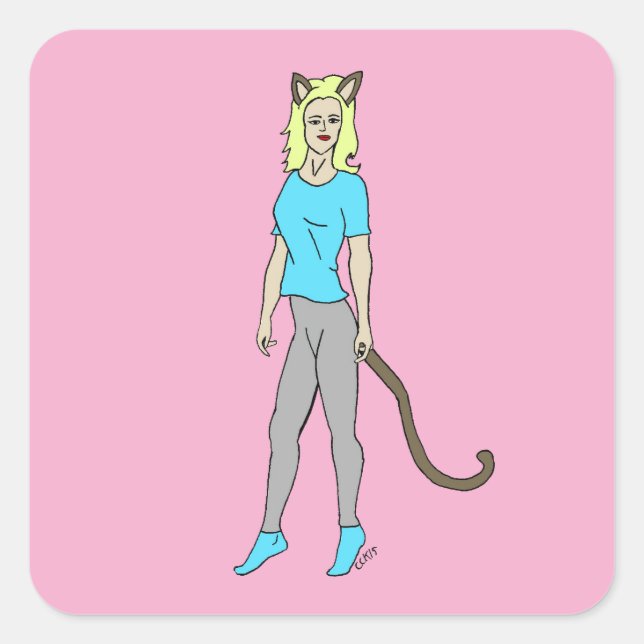 Pegatina Cuadrada catadora (Anverso)