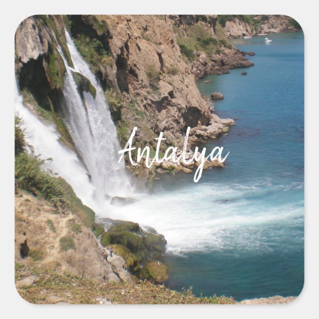 Pegatina Cuadrada Catarata turca Duden (Antalya) (Anverso)