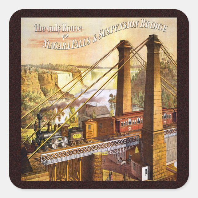Pegatina Cuadrada Cataratas del Niágara Vistas Fotográficas de Nueva (Anverso)