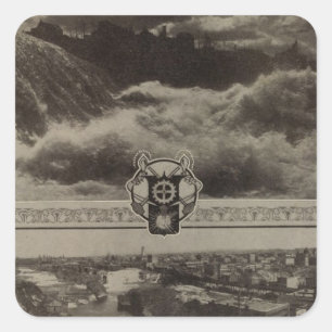 Pegatina Cuadrada Cataratas inferiores, Spokane