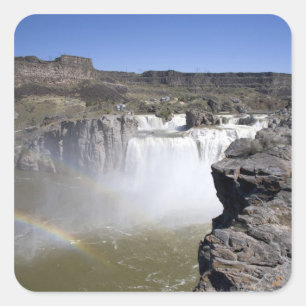 Pegatina Cuadrada Cataratas Shoshone en el río Snake en Twin Falls,