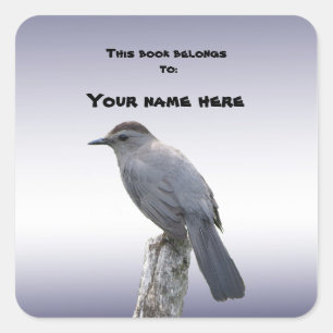 Pegatina Cuadrada Catbird Bookplate