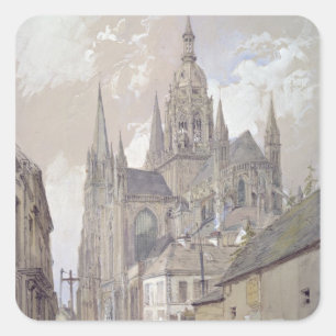 Pegatina Cuadrada Catedral de Bayeux, vista desde el sudeste