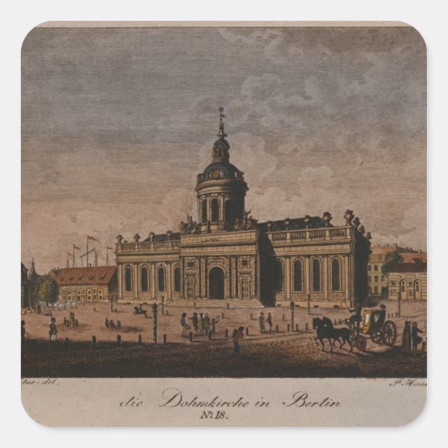 Pegatina Cuadrada Catedral de Berlín (Anverso)