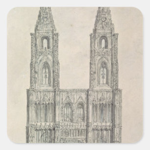 Pegatina Cuadrada Catedral de Estrasburgo