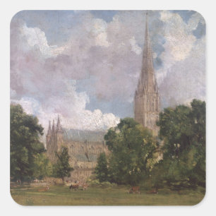 Pegatina Cuadrada Catedral de John Constable el   Salisbury del sout