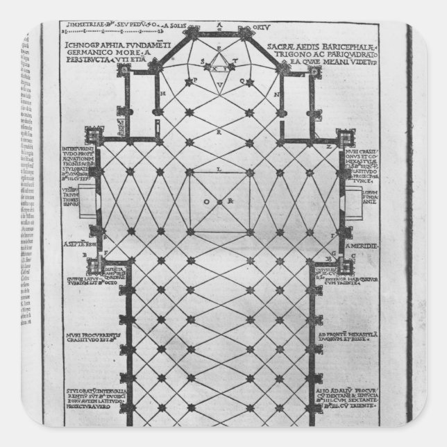 Pegatina Cuadrada Catedral de Milán (Anverso)
