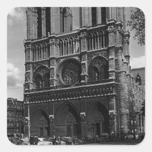 Pegatina Cuadrada Catedral de Notre Dame París Francia Vintage