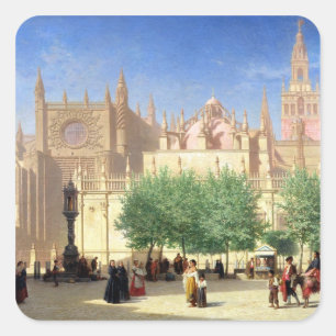 Pegatina Cuadrada Catedral de Sevilla