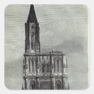 Pegatina Cuadrada Catedral de Strasburg