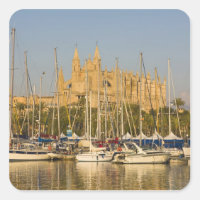 Catedral y puerto deportivo, Palma, Mallorca, Espa
