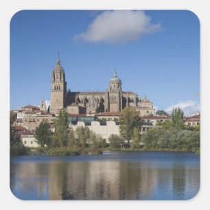 Pegatina Cuadrada Catedrales y ciudad de Salamanca