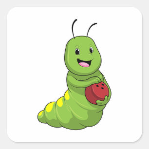 Pegatina Cuadrada Caterpillar en el Bowling con bolas