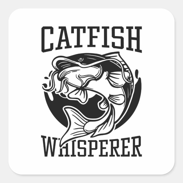 Pegatina Cuadrada Catfish Whisperer (Anverso)
