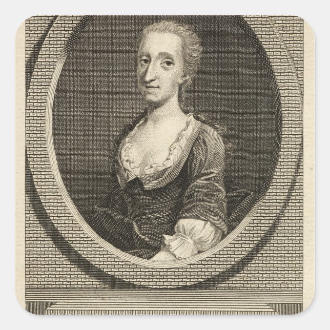Pegatina Cuadrada Catharine Cockburn (Anverso)