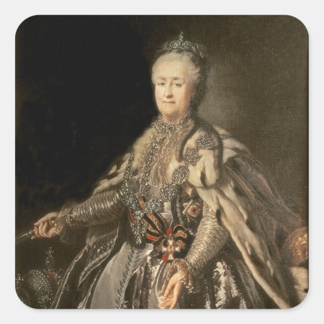 Pegatina Cuadrada Catherine The Great, 1793 (Anverso)