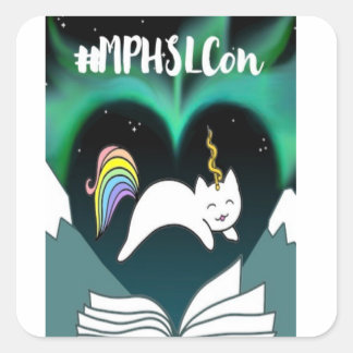 Pegatina Cuadrada Caticorn De HLABC