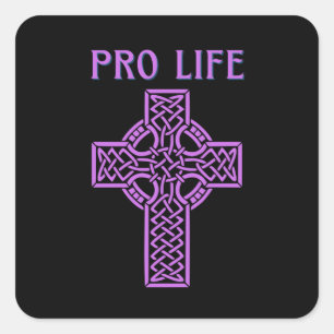 Pegatina Cuadrada Católico romano Pro Life