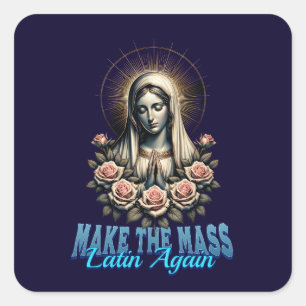 Pegatina Cuadrada Católicos romanos vuelven a hacer latín la misa