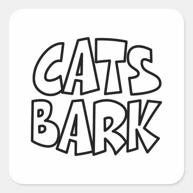 Pegatina Cuadrada Cats Bark (Anverso)