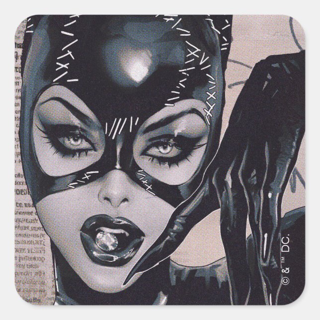Pegatina Cuadrada Catwoman #50 Sozomaika Cover Illustration (Anverso)