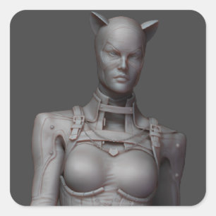 Pegatina Cuadrada Catwoman Alternativa
