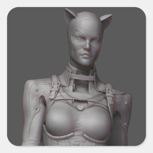 Pegatina Cuadrada Catwoman Alternativa (Anverso)