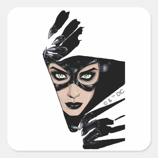 Pegatina Cuadrada Catwoman The Claws Are Out Cover Illustration (Anverso)