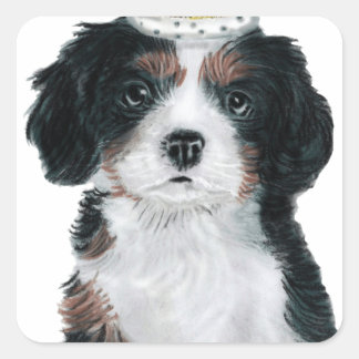 Pegatina Cuadrada Cavalier King Charles Spaniel