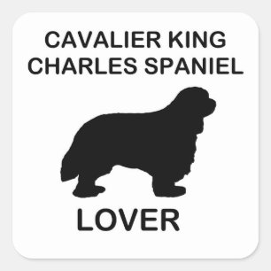 Pegatina Cuadrada Cavalier King Charles spaniel lover