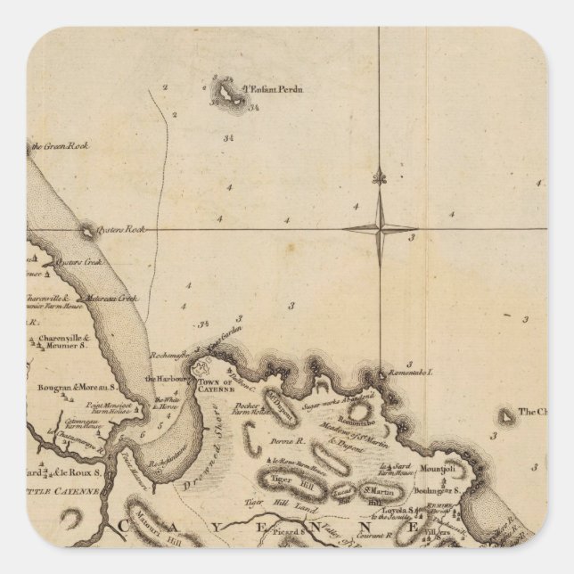 Pegatina Cuadrada Cayenne 2 (Anverso)